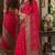 Pink soft silk blend banarasi jacuard work festive saree with unstitched blouse piece