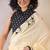 yellow smart linen cotton blend smart warli art printed saree