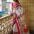 red smart linen cotton blend smart printed saree