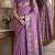 Lavender soft silk blend banarasi jacuard work festive saree with unstitched blouse piece