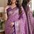 Lavender soft silk blend banarasi jacuard work festive saree with unstitched blouse piece