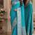 Rama soft silk blend banarasi jacuard work festive saree with unstitched blouse piece