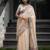 peach smart linen cotton blend smart printed saree