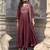 Burgundy embroidered vichitra silk kurta pant dupatta set