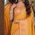 Yellow soft silk blend banarasi jacuard work festive saree with unstitched blouse piece