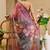 maroon cotton blend zari weaving floral digital print festive saree with unstitched blouse piece