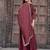 Burgundy embroidered vichitra silk kurta pant dupatta set