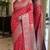Pink soft silk blend banarasi jacuard work festive saree with unstitched blouse piece