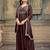 Coffee embroidered vichitra silk kurta pant dupatta set