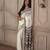 off white smart linen cotton blend smart printed saree