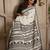 off white smart linen cotton blend smart printed saree