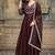 Coffee embroidered vichitra silk kurta pant dupatta set