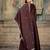Coffee embroidered vichitra silk kurta pant dupatta set