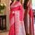 Pink soft silk blend banarasi jacuard work festive saree with unstitched blouse piece