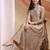 Cream embroidered vichitra silk kurta pant dupatta set