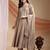 Cream embroidered vichitra silk kurta pant dupatta set