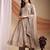 Cream embroidered vichitra silk kurta pant dupatta set