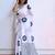 white smart linen cotton blend smart printed saree