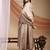 Cream embroidered vichitra silk kurta pant dupatta set