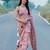 pink smart linen cotton blend smart printed saree