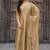 Golden embroidered vichitra silk kurta pant dupatta set