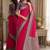 Pink soft silk blend banarasi jacuard work festive saree with unstitched blouse piece