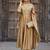 Golden embroidered vichitra silk kurta pant dupatta set