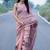 pink smart linen cotton blend smart printed saree