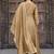 Golden embroidered vichitra silk kurta pant dupatta set