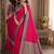 Pink soft silk blend banarasi jacuard work festive saree with unstitched blouse piece