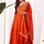 Orange embroidered vichitra silk kurta pant dupatta set
