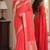 Orange soft silk blend banarasi jacuard work festive saree with unstitched blouse piece