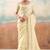 Cream color smart floral embroidered chiffon fabric graceful rich looks saree