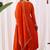 Orange embroidered vichitra silk kurta pant dupatta set