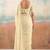 Cream color smart floral embroidered chiffon fabric graceful rich looks saree