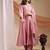 Pink embroidered vichitra silk kurta pant dupatta set
