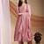 Pink embroidered vichitra silk kurta pant dupatta set
