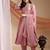 Pink embroidered vichitra silk kurta pant dupatta set