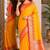 Yellow soft silk blend banarasi jacuard work festive saree with unstitched blouse piece