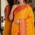 Yellow soft silk blend banarasi jacuard work festive saree with unstitched blouse piece