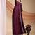 Wine embroidered vichitra silk kurta pant dupatta set