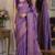 Lavender soft silk blend banarasi jacuard work festive saree with unstitched blouse piece