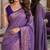 Lavender soft silk blend banarasi jacuard work festive saree with unstitched blouse piece