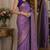 Lavender soft silk blend banarasi jacuard work festive saree with unstitched blouse piece