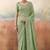 Green color smart floral embroidered chiffon fabric graceful rich looks saree