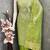  embroidered shimmer unstitched dress material with mirror work yoke