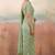 Green color smart floral embroidered chiffon fabric graceful rich looks saree