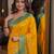 Yellow soft silk blend banarasi jacuard work festive saree with unstitched blouse piece