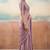 Lavender color smart floral embroidered chiffon fabric graceful rich looks saree