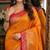 Orange soft silk blend banarasi jacuard work festive saree with unstitched blouse piece